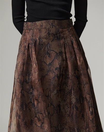 Day Birger et Mikkelse - DAYChai Organza Nederdel - Brown Snakey